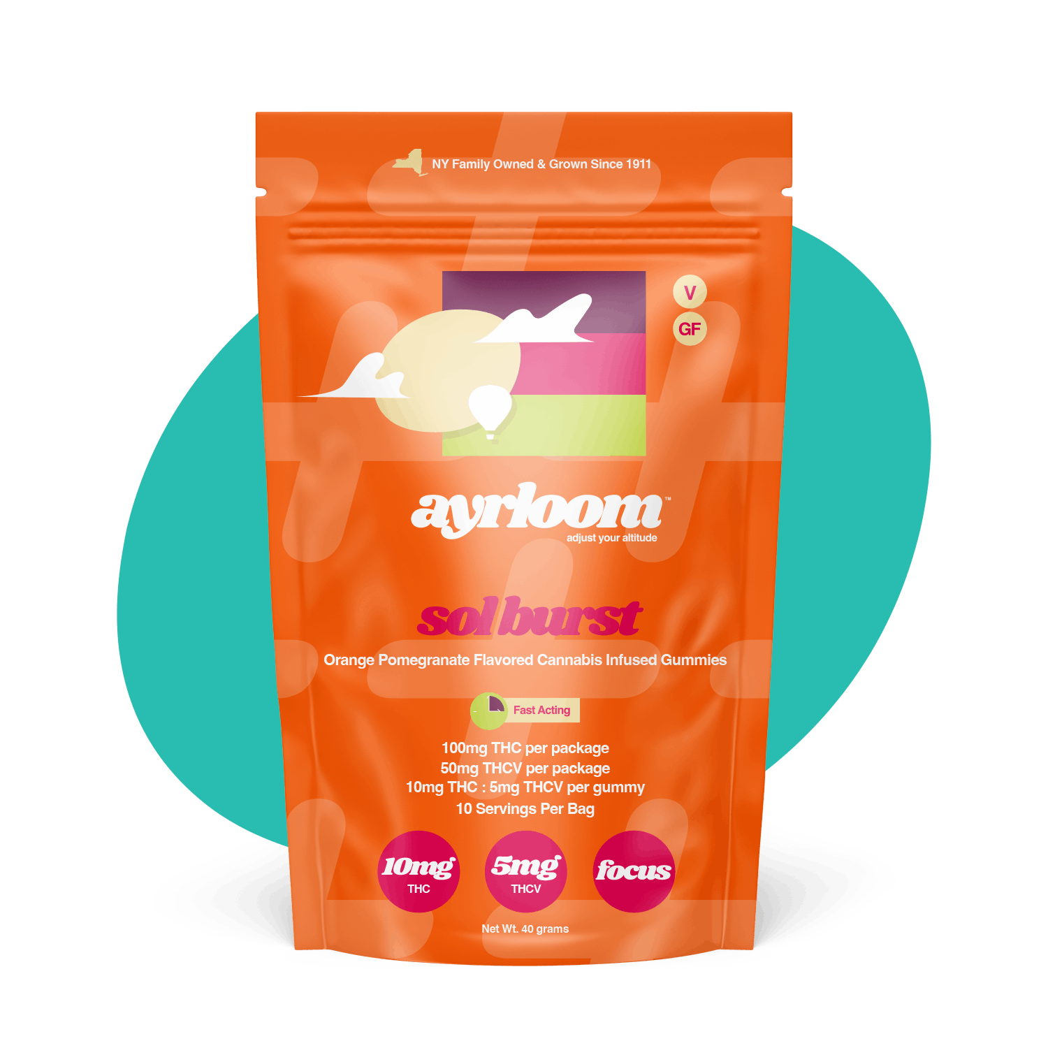 Ayrloom | Orange Pomegranate “Sol Burst” | 2:1 10MG THC : 5MG THCV