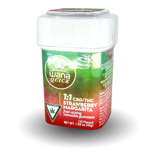 Product: Wana | Quick Strawberry Margarita 1:1 THC:CBD Gummies 10pc | 200mg:200mg*