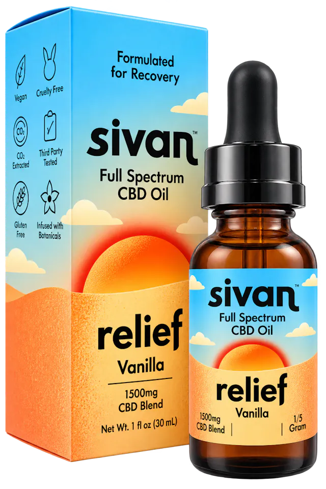 Sivan Full Spectrum CBD Oil Relief Vanilla (hybrid, tinctures)