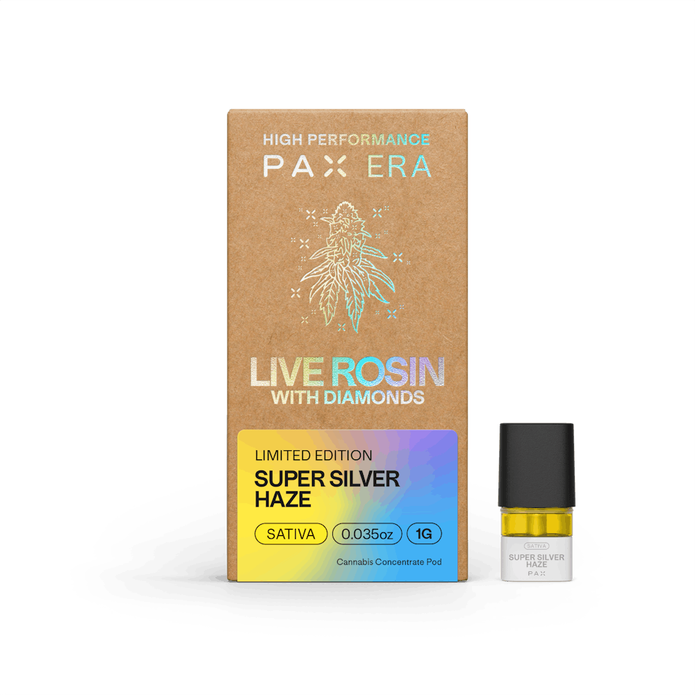Product Live Rosin with Diamonds | Super Silver Haze 1g | Pod