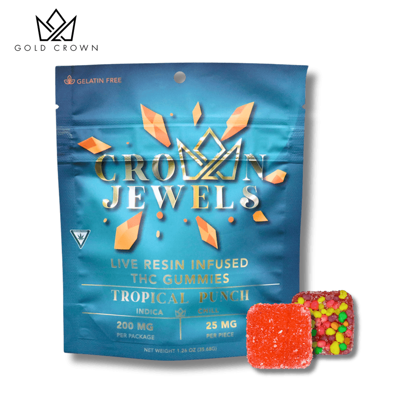 Gold Crown 200mg Live Resin Gummies Tropical Punch