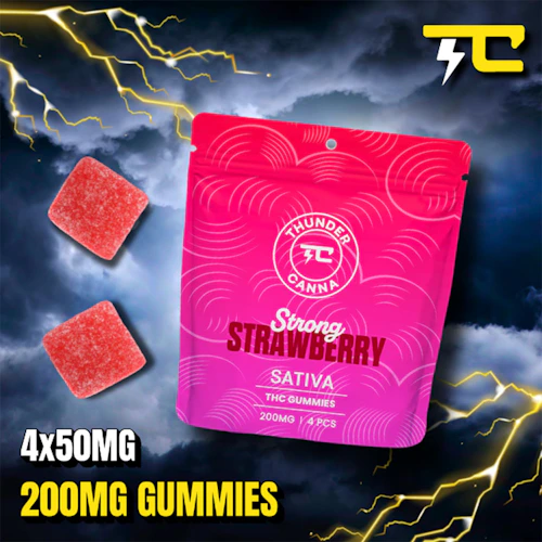 Thunder Canna - 200mg Gummies - Strong Strawberry