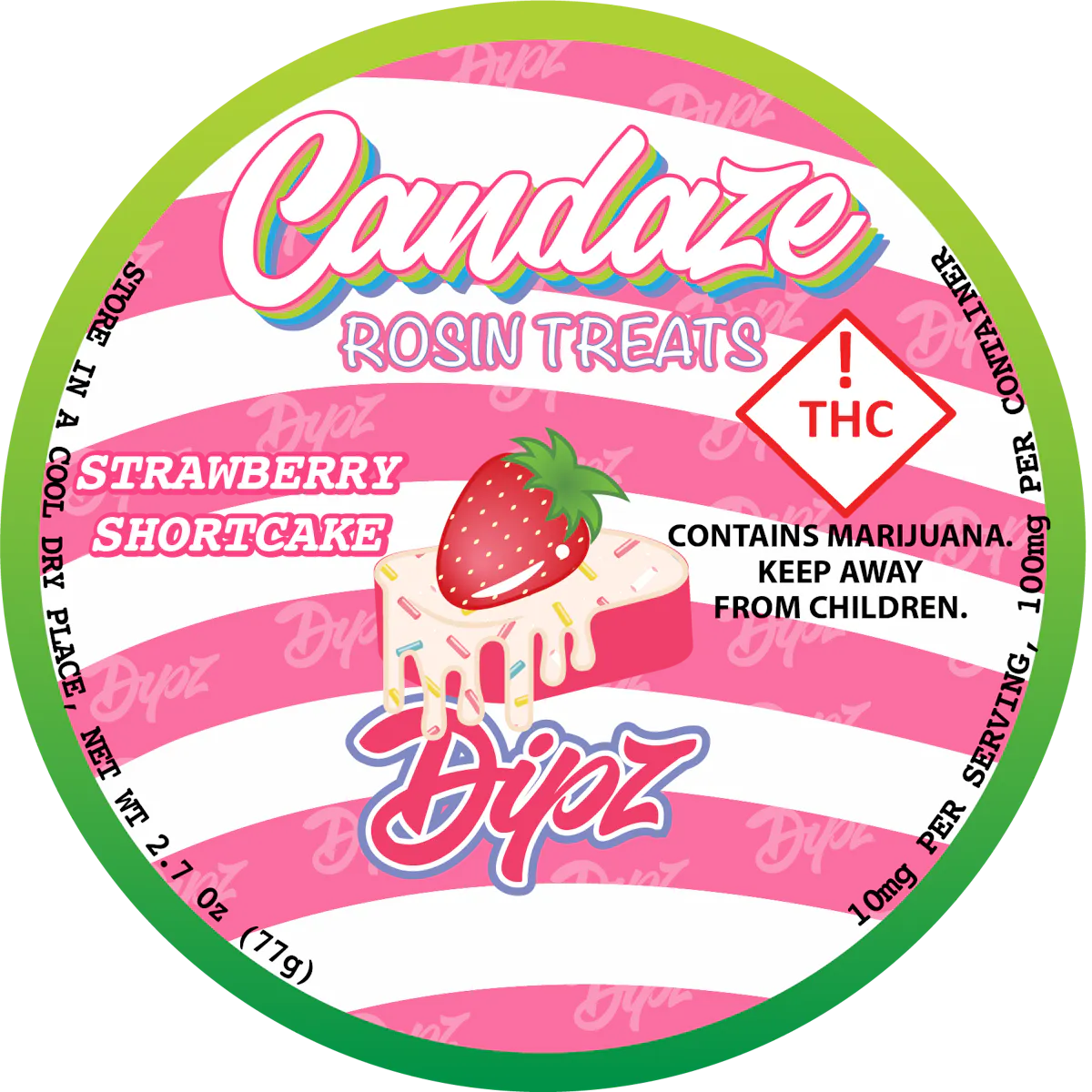 Candaze Rosin Treats – Dipz – Strawberry Shortcake (H) 100mg 1g