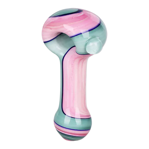 Milky Pastel Ribbons Glass Spoon Pipe | 4′ | Assorted Colors | 3ct Bundle-2