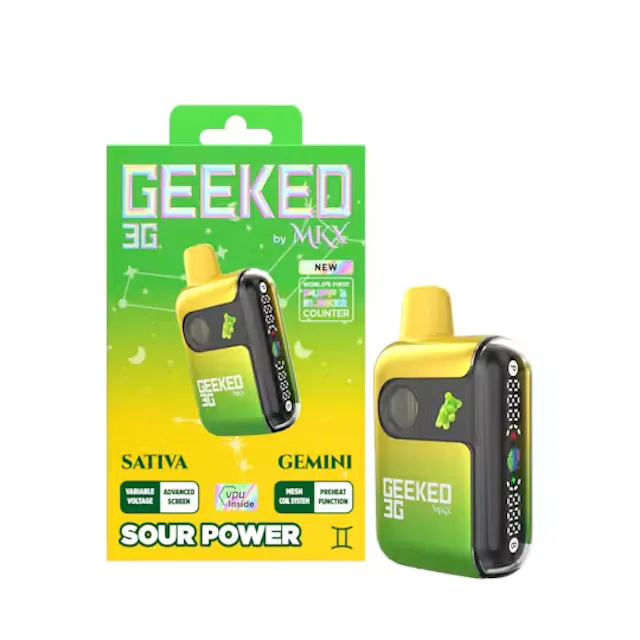 MKX Oil Co. MKX Oil Co Geeked Disposable Gemini - Sour Power 3g (sativa, disposables)