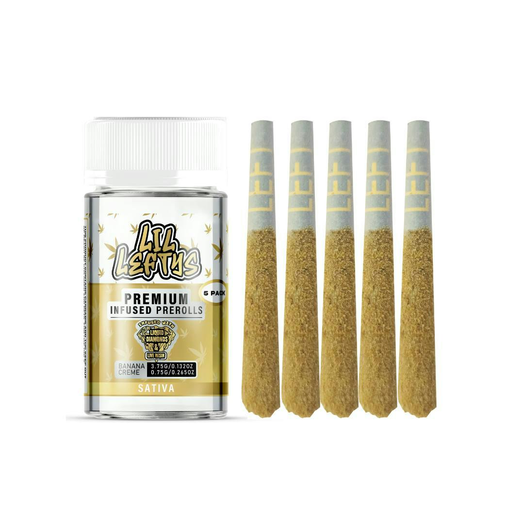 Left Coast - 5 Pack .75g Infused Prerolls - Banana Creme