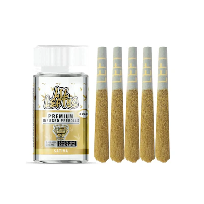 Left Coast - 5 Pack .75g Infused Prerolls - Banana Creme - PRE_ROLLS by Left Coast at King of Budz