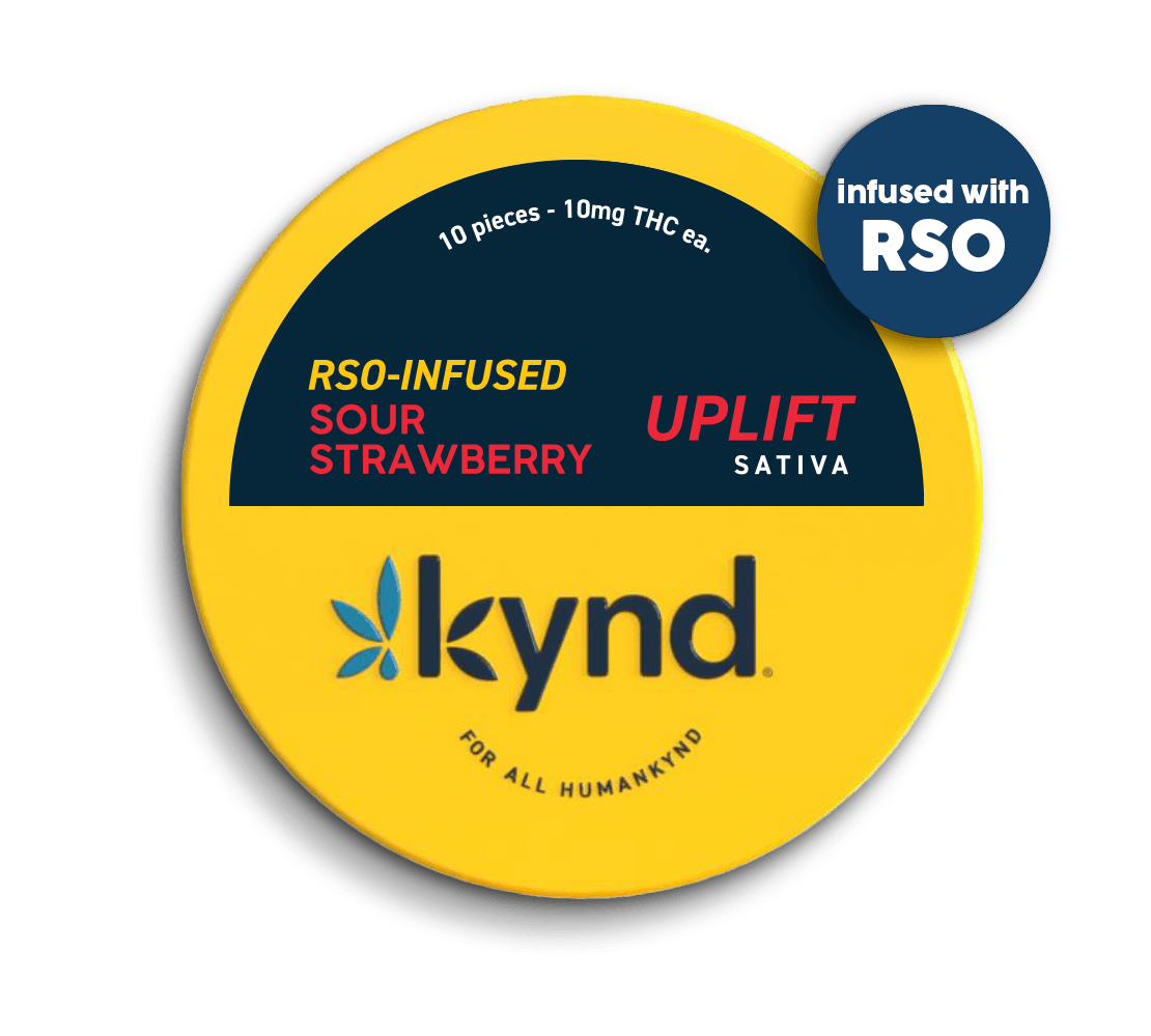 Kynd Uplift Sour Strawberry RSO Gummies