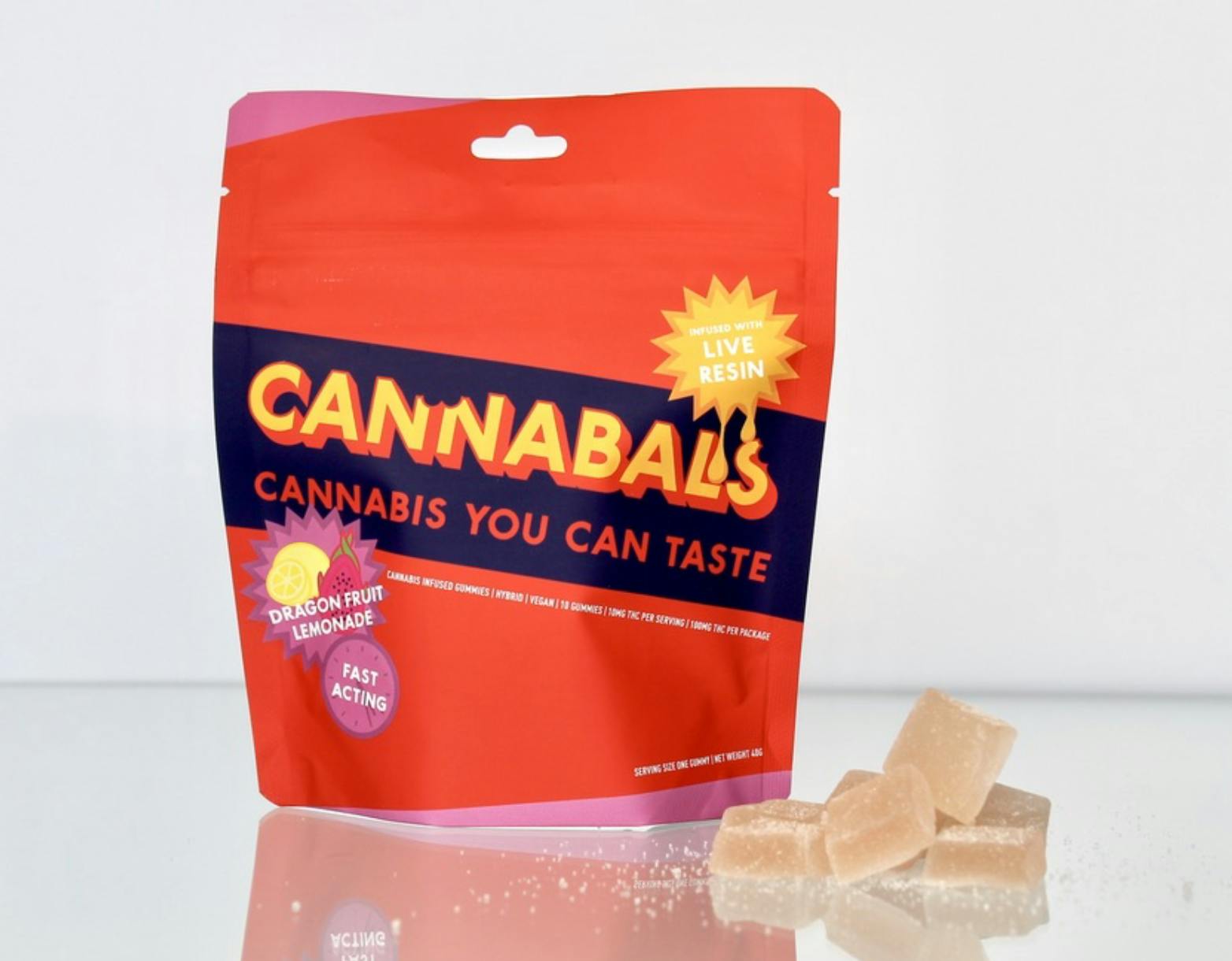 Edibles | Cannibals | Dragon Fruit Lemonade | 100mg | 10pc | Live Resin