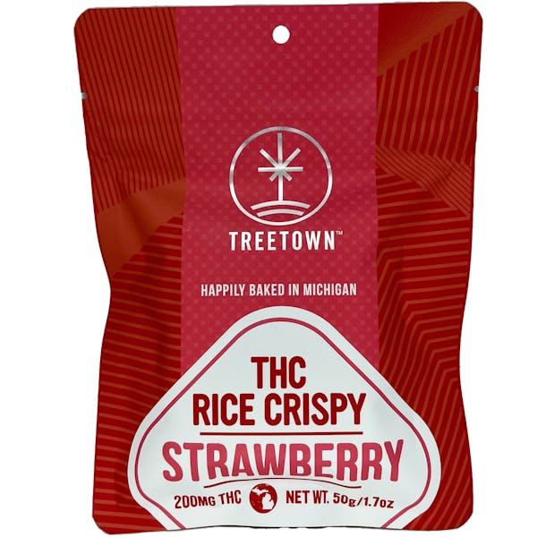 Product: TreeTown | Strawberry Crispy Rice Square | 200mg
