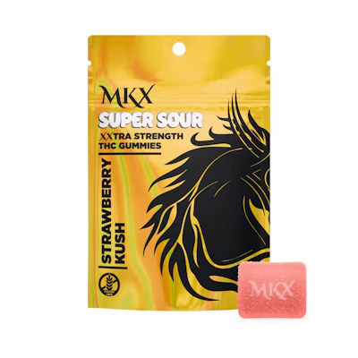 MKX - 200mg Gummies - Super Sour Strawberry Kush - EDIBLES by MKX Oil Co. at King of Budz