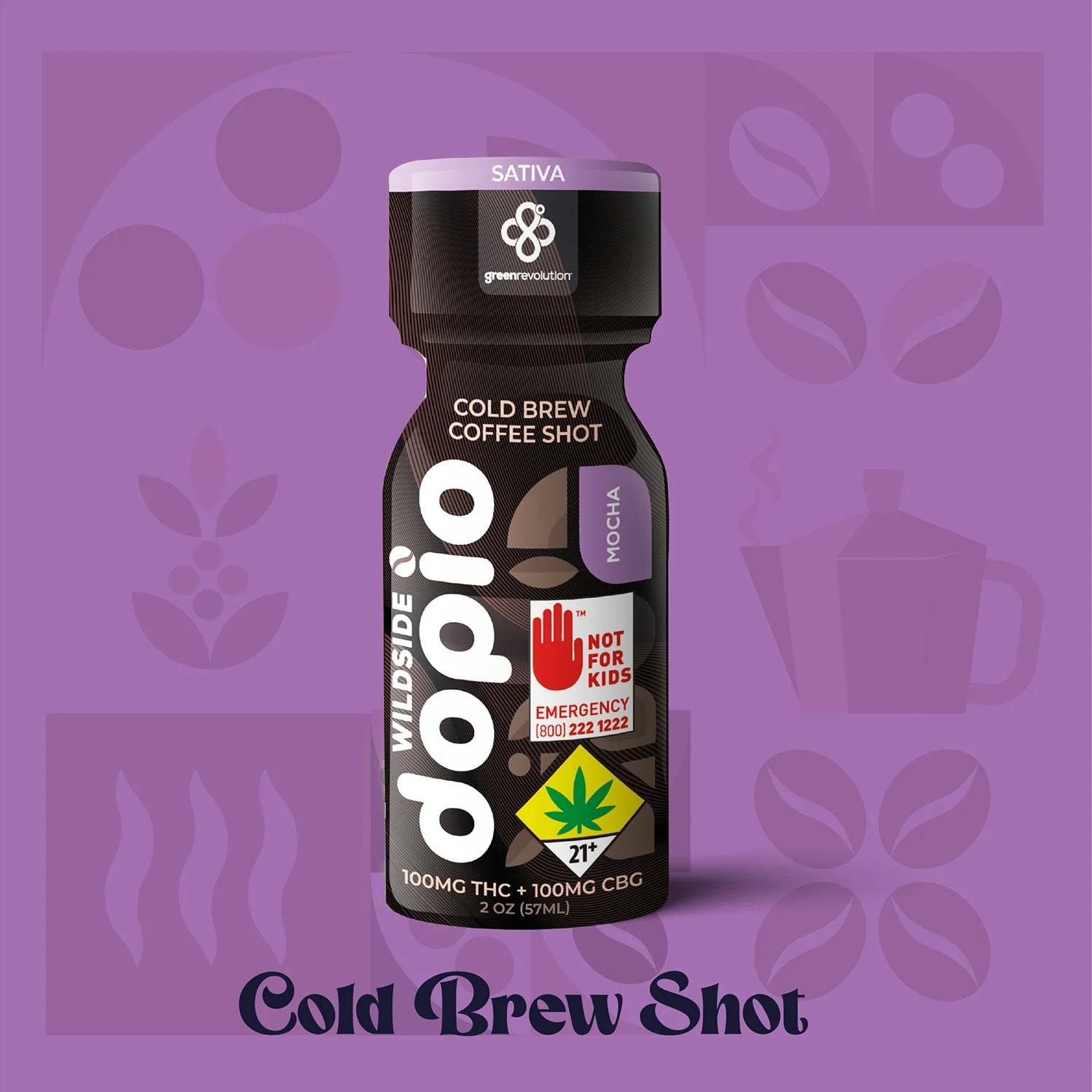 Green Revolution Mocha 1:1 THC:CBG 100mg Dopio Cold Brew Shot