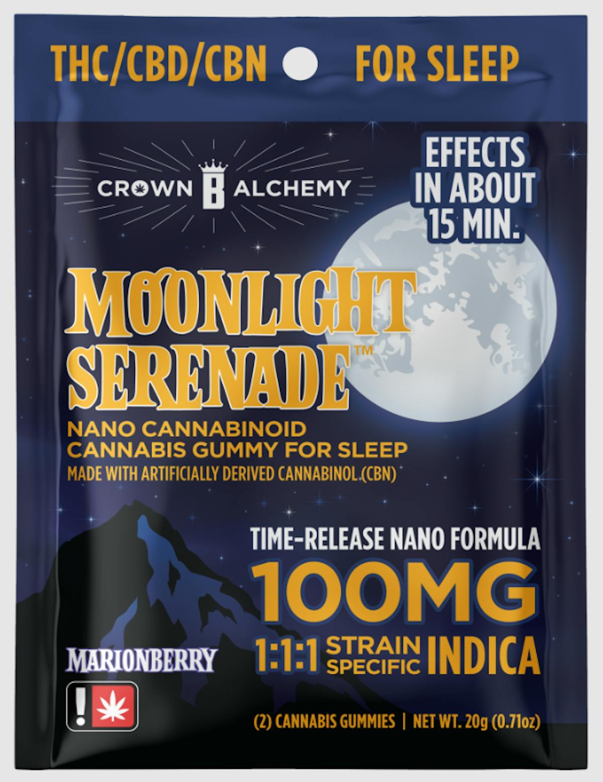 Photo of Moonlight Serenade 1:1:1 100mg 2pc Nano Gummy Crown B Alchemy
