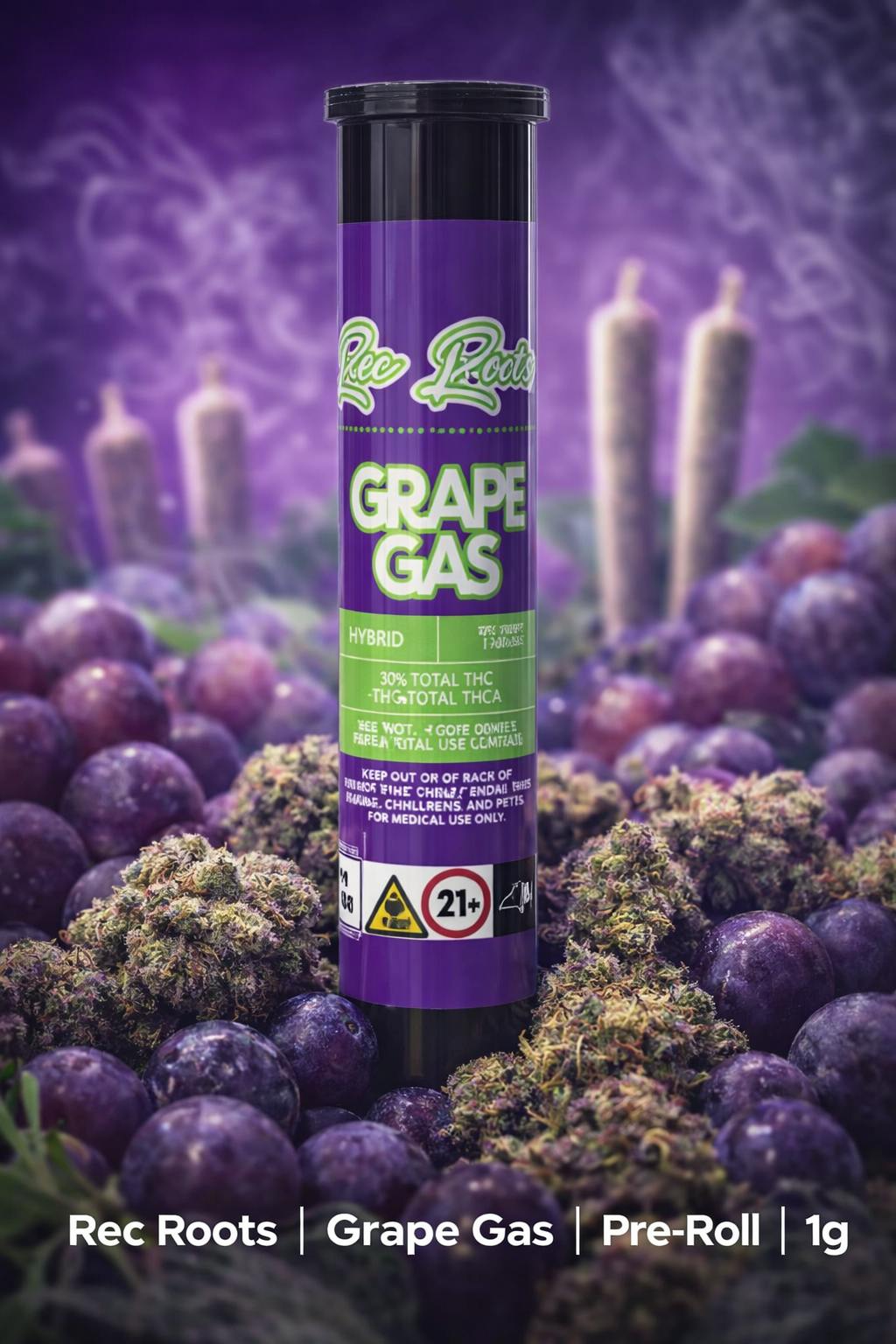Product Rec Roots | Grape Gas | Pre-Roll | 1g