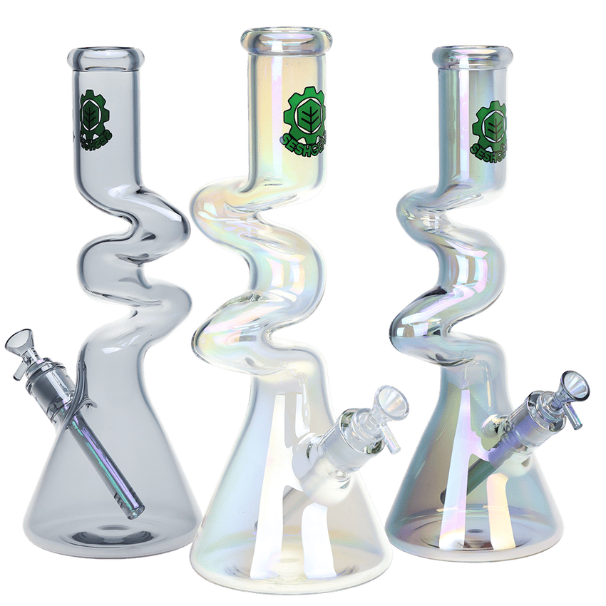 Product SeshGear Electro Zig Zag Beaker Glass Water Pipe | 14.75" | 14mm F