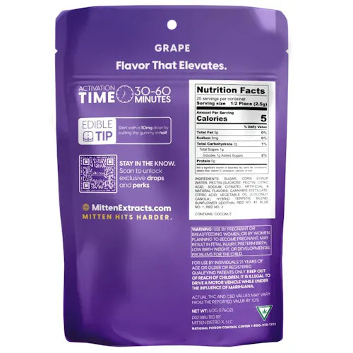 Mitten Extracts Grape Gummies 200mg Rec-2