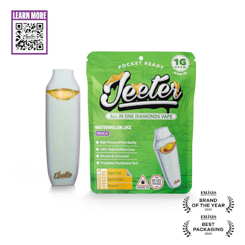 Jeeter Watermelon ZKZ Liquid Diamond AIO Disposable Vape 1000mg-active