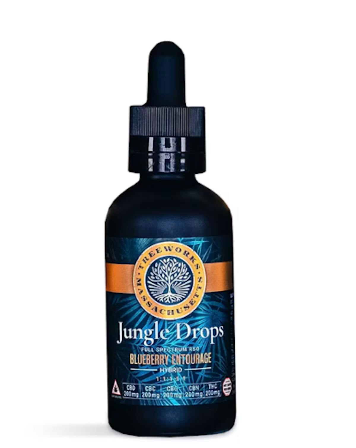 Photo of Treeworks 1:1:1:1:1 Jungle Drops 200mg 60mL Tincture (THC:CBD:CBC:CBG:CBN) – Blueberry Entourage