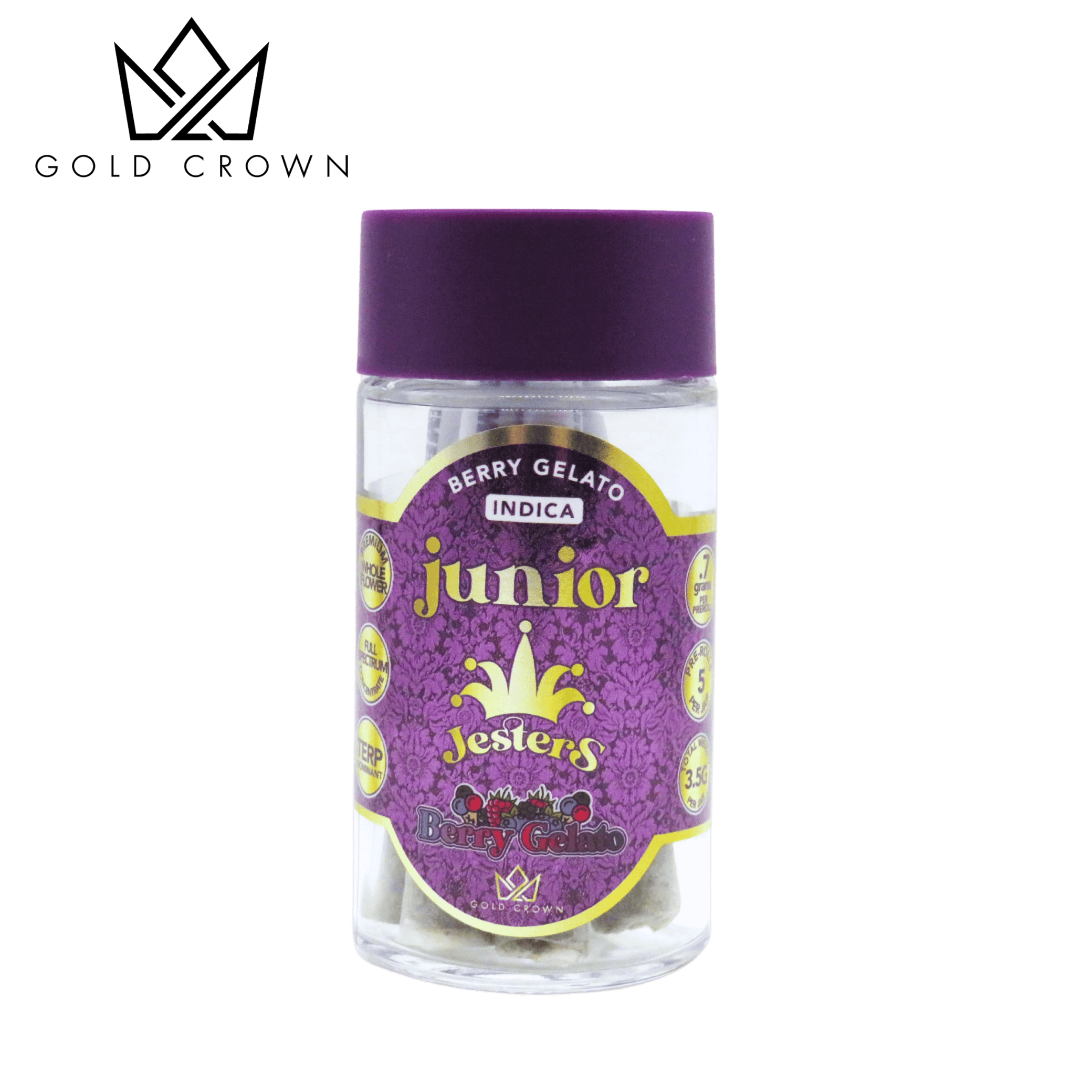 Junior Jesters - 5-Pack .7g Live Resin Infused Prerolls - Berry Gelato