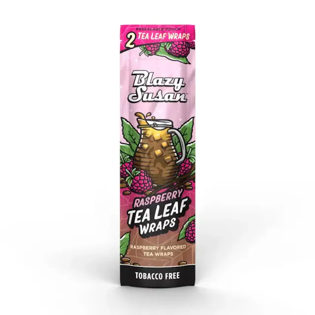 Blazy Susan Tea Leaf Wraps Raspberry 2pk (hybrid, papers rolling supplies)