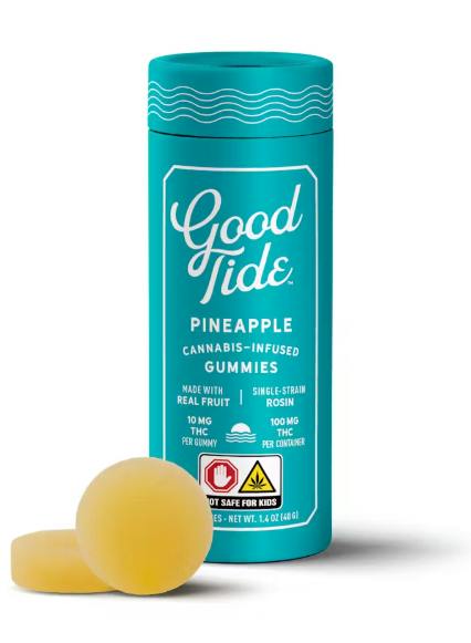 Good Tide Sativa Pineapple Hash Rosin Gummies (10pk) 100MG