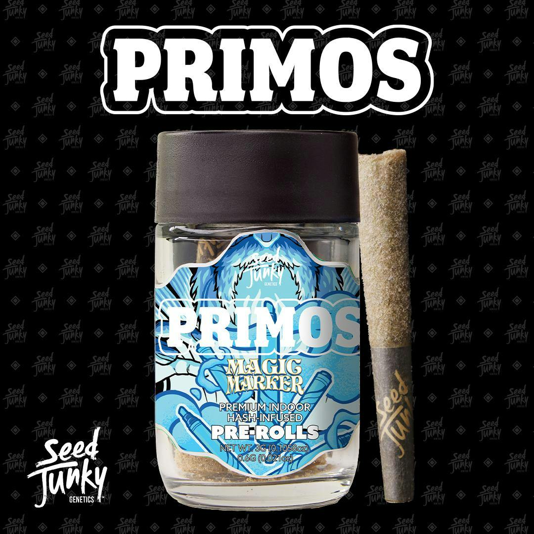 Seed Junky - 5-Pack .6g Bubble Hash Infused Prerolls  - Magic Marker