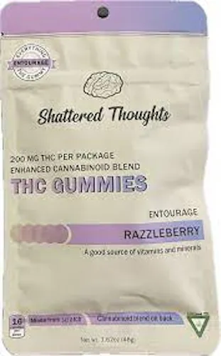 Shattered Thoughts | Razzleberry 200mg + 160mg Entourage Blend Gummy-active