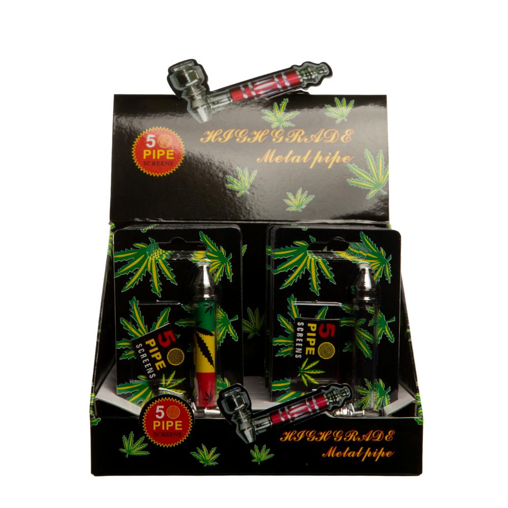 High grade regular design large metal hand pipe w/ screens