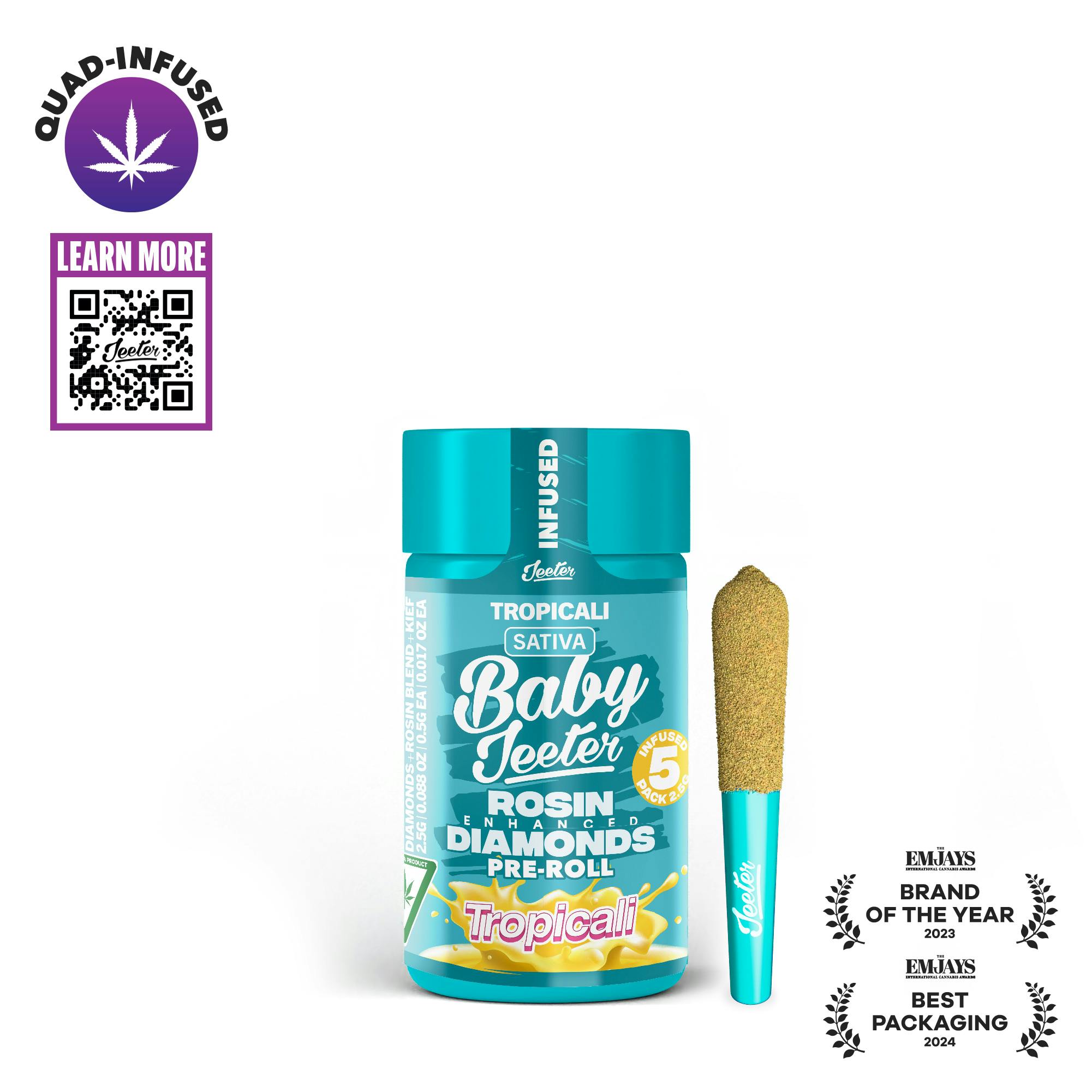 Jeeter Blue ZKZ Baby Jeeter Infused Pre-Roll 5-pack | 2.5g - Puff