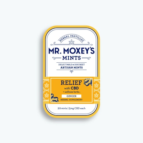 Mr. Moxey's Mints Relief Lemon Ginger Mint 1:1:1 100mg CBD/100mg THC/100mg CBG (20pk) photo