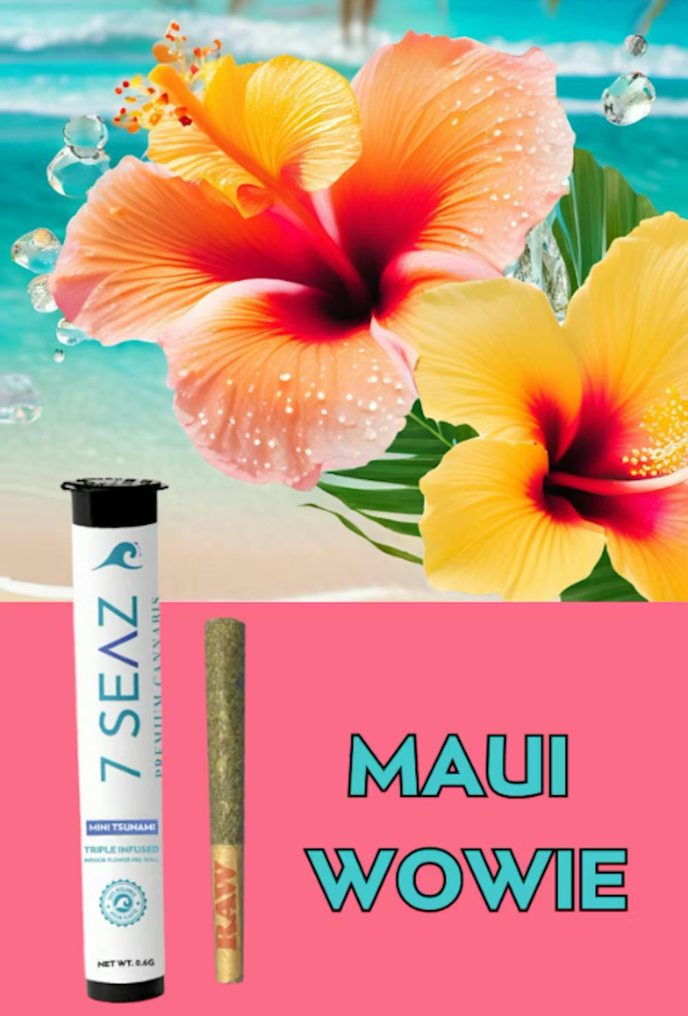 Product Infused Preroll Mini Tsunami | Maui Waui (S/H) | 0.6g | 7 Seaz