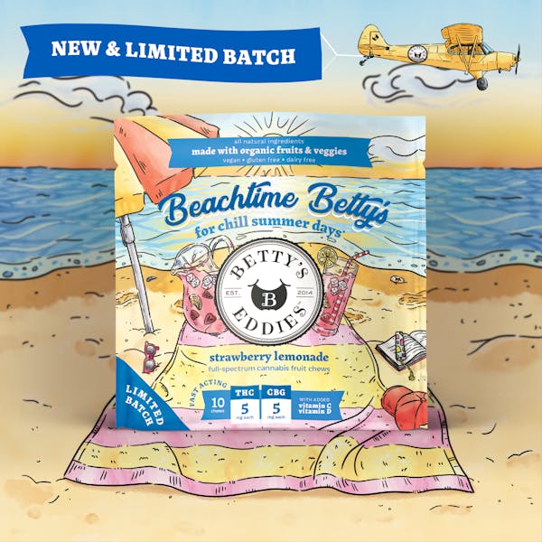 Beachtime Betty's | Strawberry Lemonade – 5mg/50mg total (10pk) - THC/CBG