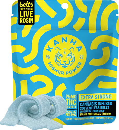 Blueberry Lemon Drop Solventless Live Rosin Belts 4-pack-active
