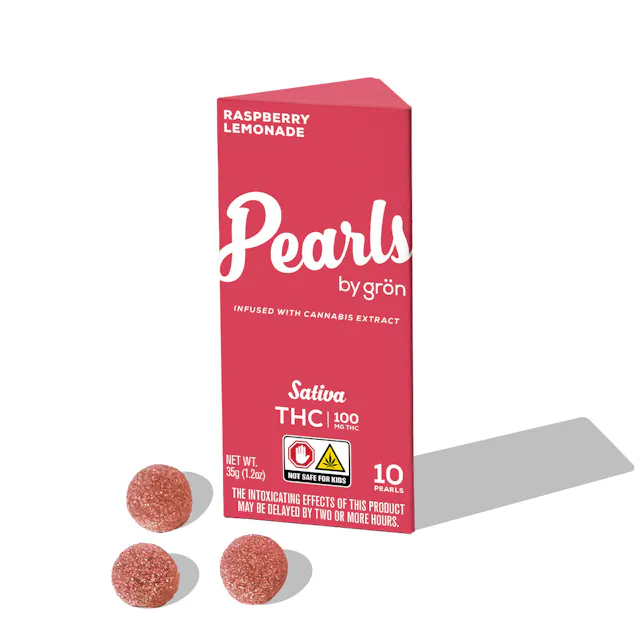 Grön Gron Pearls Raspberry Lemonade 10pk/100mg (sativa, gummies, 2.8g)