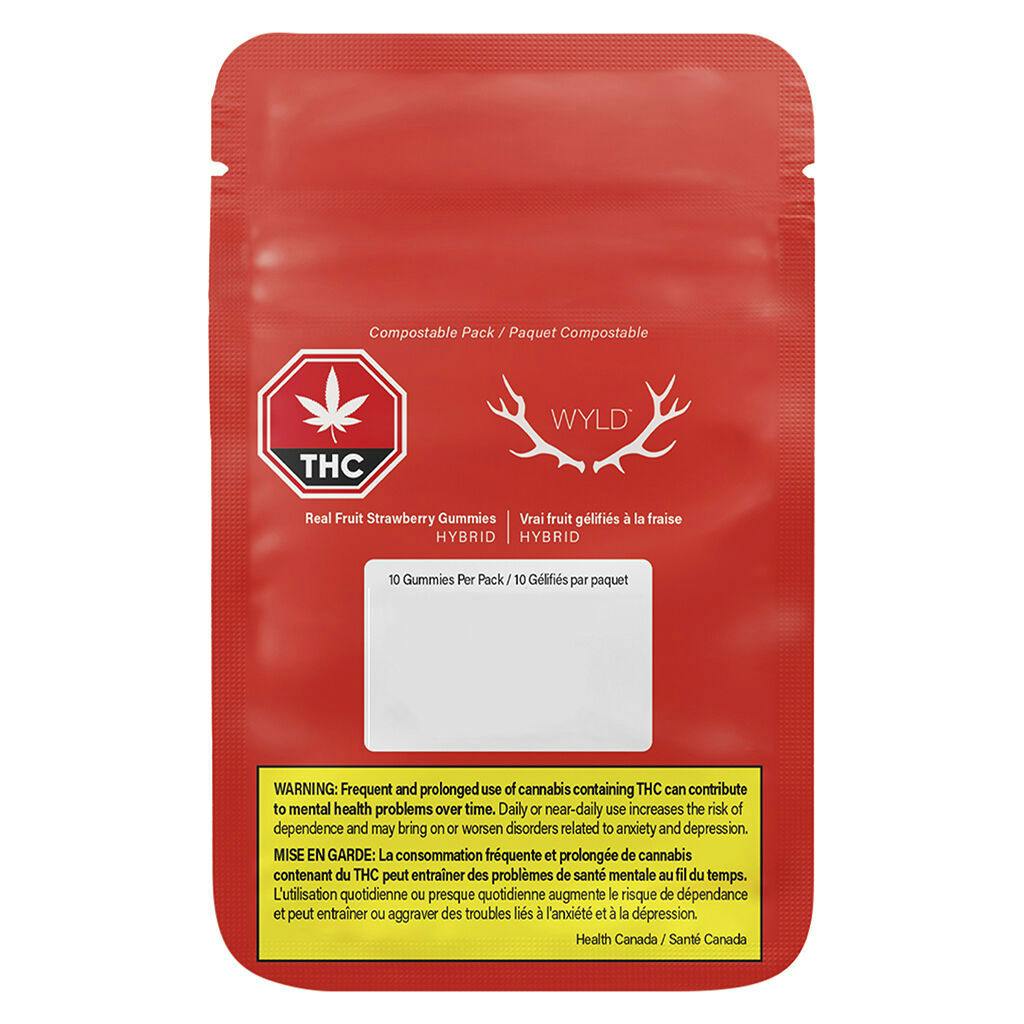 Wyld - real fruit strawberry gummies 20:1 cbd:thc - 10 pack