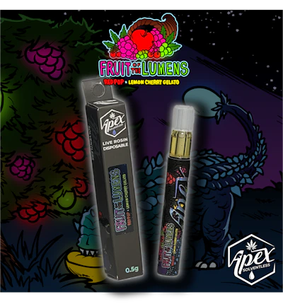 Apex - .5g Hash Rosin Disposable - Fruit of The Lumens - DISPOSABLES by Apex Concentrates at King of Budz