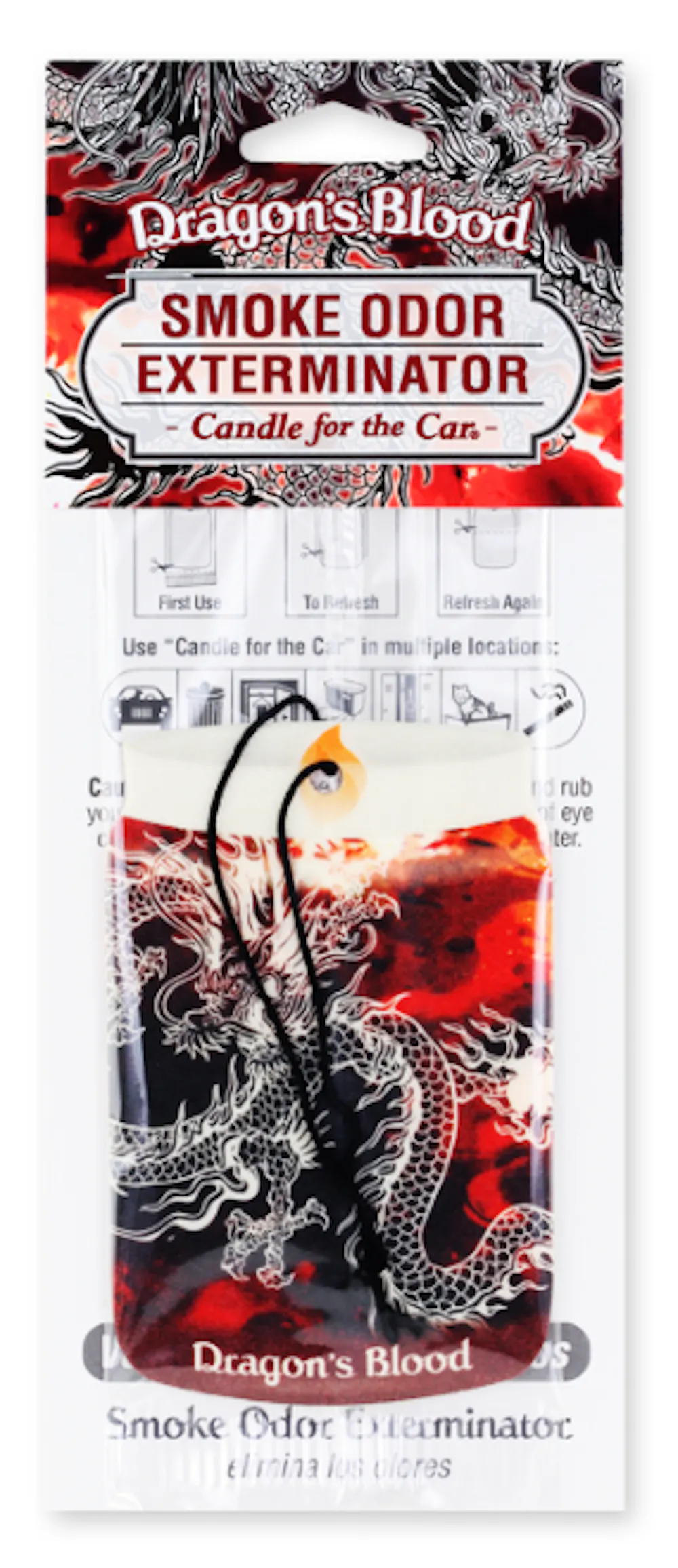 Product Smoke Odor Exterminator Candle for the Car DRAGON'S BLOOD