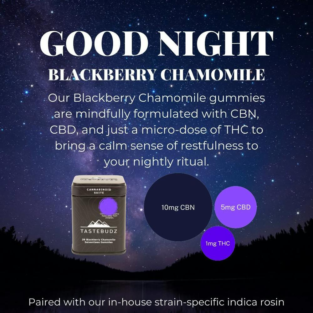 Taste Budz Gummiez - Blackberry Chamomile 200mg CBN : 100mg CBD