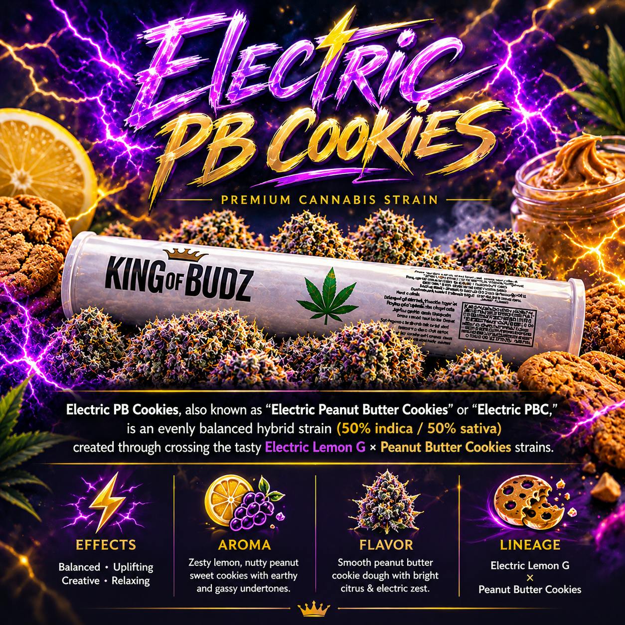 KOB - 1g Preroll - Electric Peanut Butter Cookie