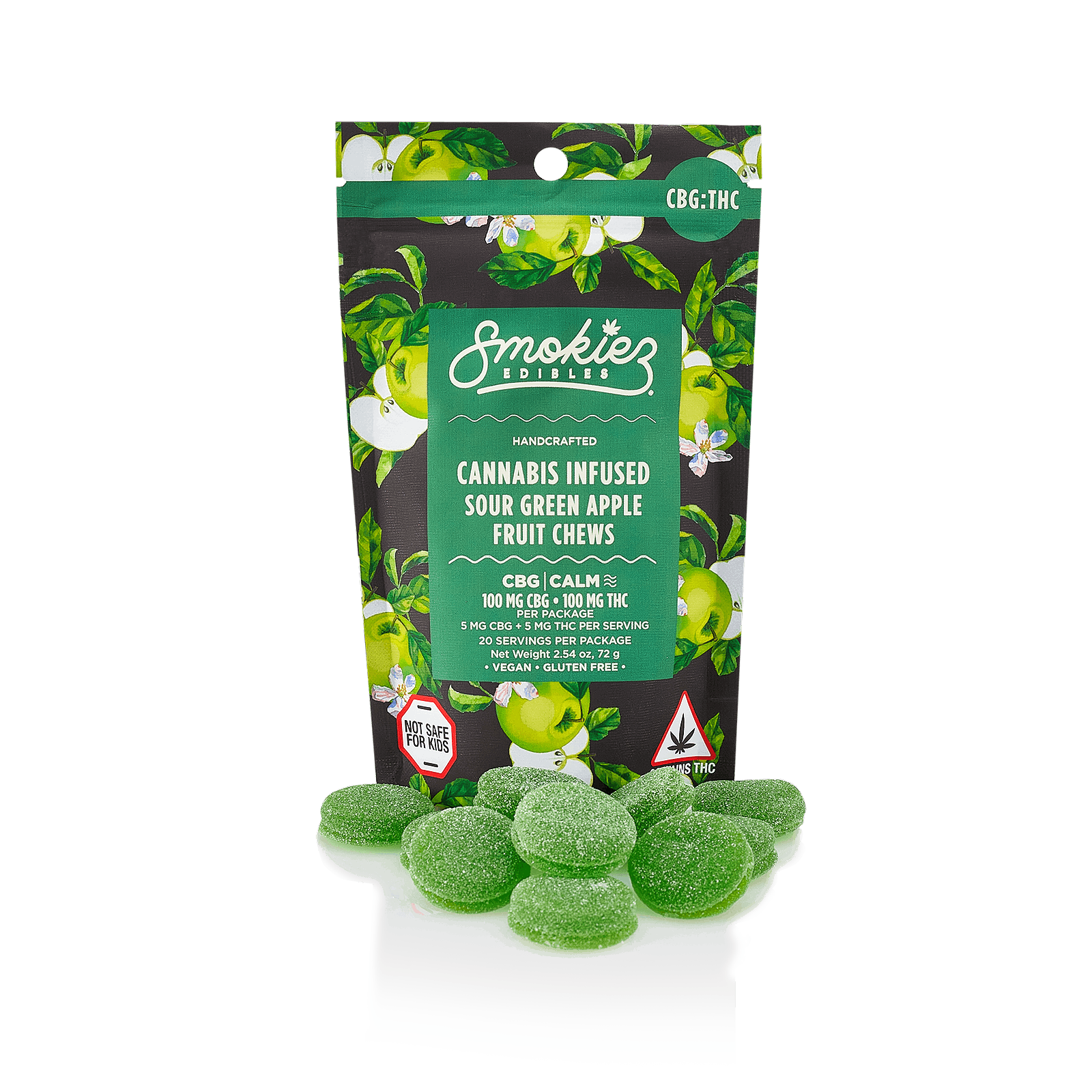 Smokiez Sweet Gummies 1:1 (THC/CBG) 100mg (10pk) - Green Apple