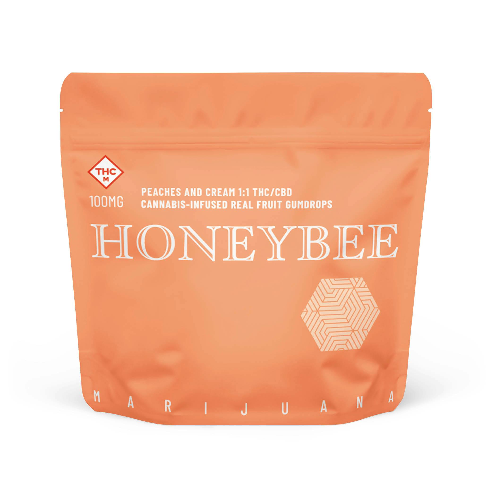 Honeybee | Gummies | Peaches and Cream 1:1 100mg | Flora Farms