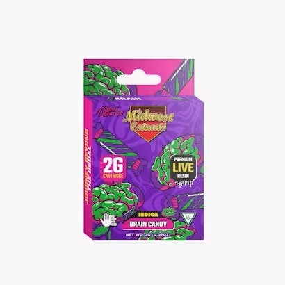 MIDWEST EXTRACTS MIDWEST EXTRACTS | BRAIN CANDY | LIVE RESIN CART INDICA — VAPORIZERS