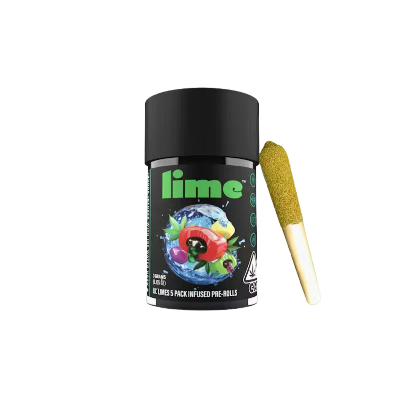 GUSHERS LIVE RESIN & HASH INFUSED LIL' LIMES 5PK MINI PREROLLS-0