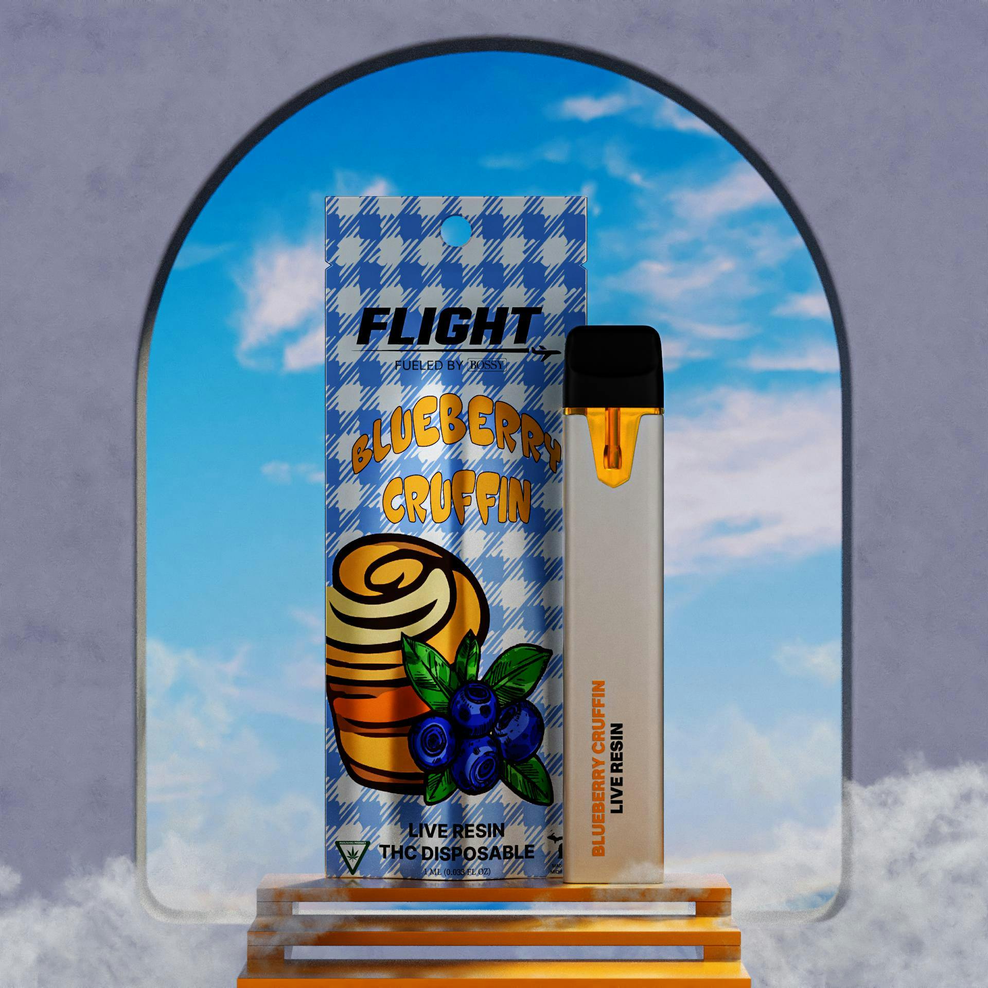 AU Flight Blueberry Cruffin Live Resin Disposable Vape North Coast Provisions