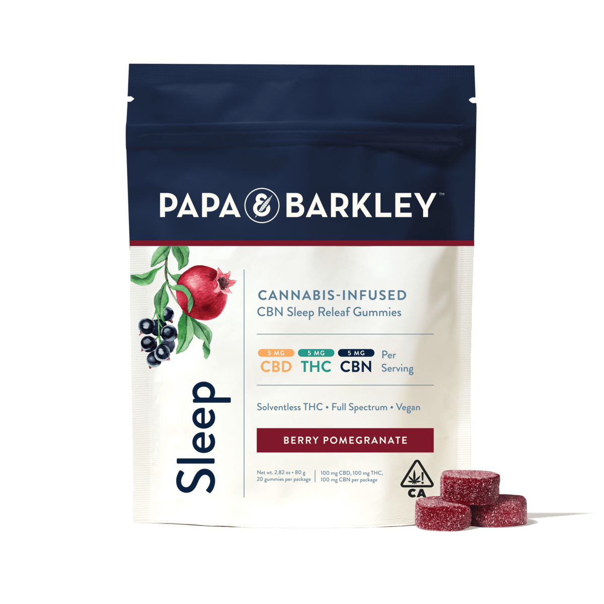 Sleep | Berry Pomegranate | 1:1:1 | CBN:THC:CBD | 20pk | 5mg - The