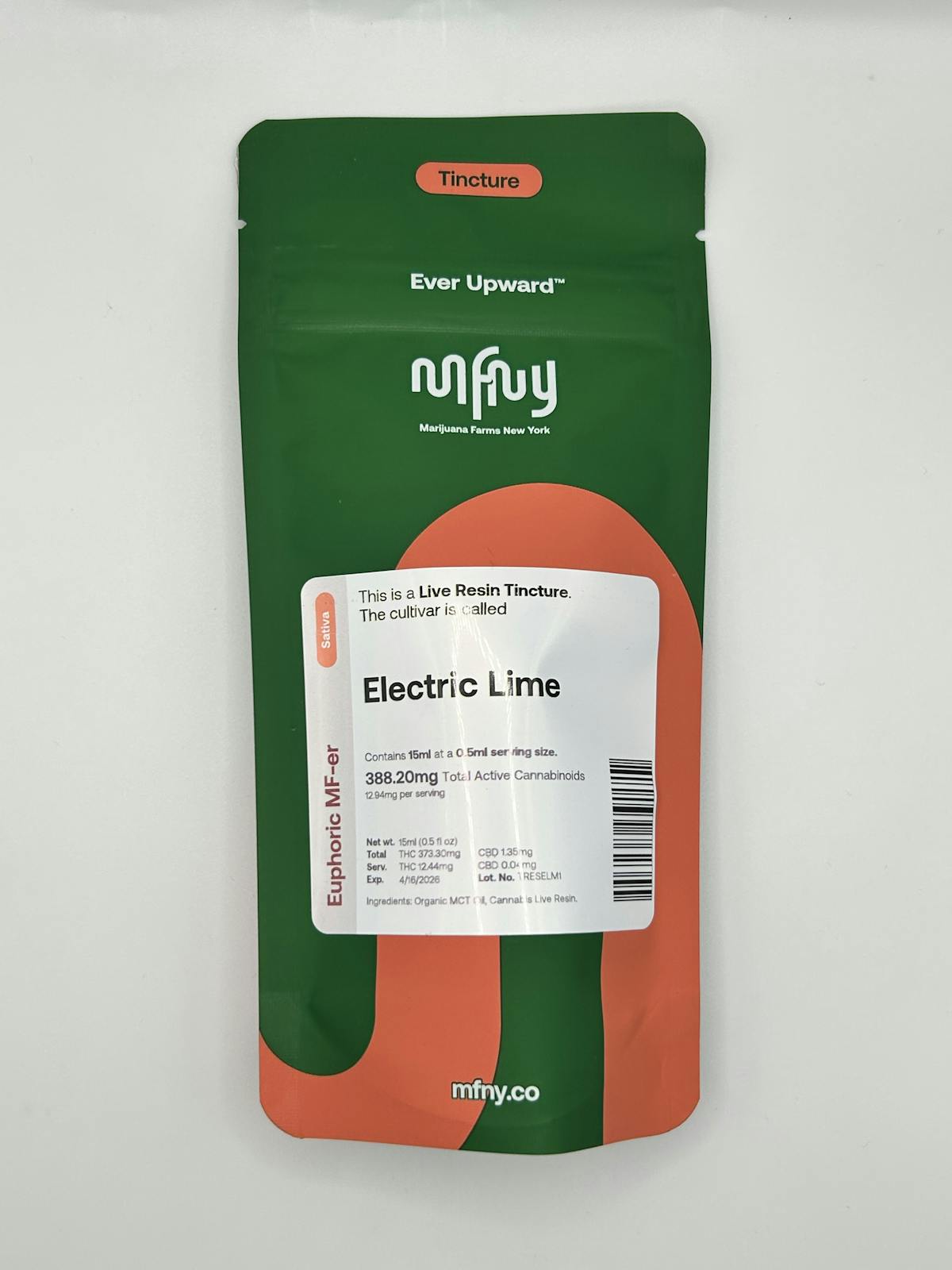 Photo of MFNY – Electric Lime Live Resin Tincture – 15ml 373mg THC