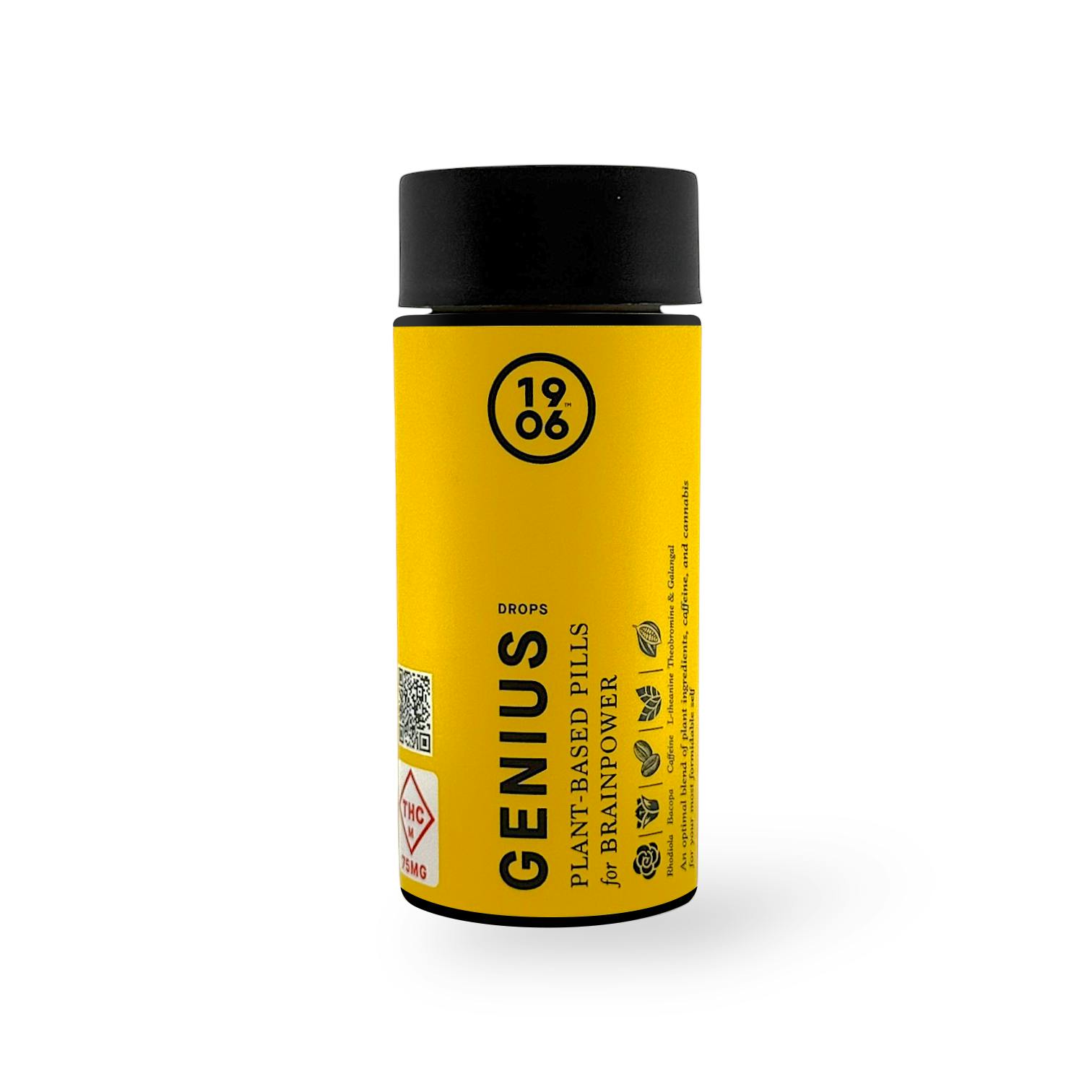 1906: Capsules | Genius Drops 1:1 | 75mg THC : 75mg CBD | 30pk