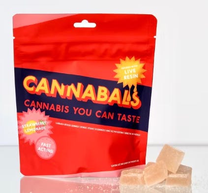 Edibles | Cannabals | Strawberry Lemonade | Live Resin Fast Acting Gummy | 100mg