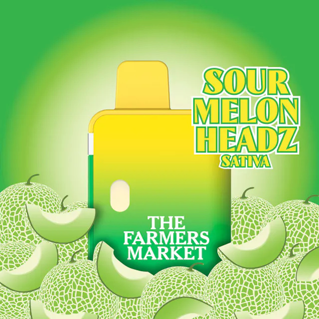 The Farmers Market Disposable Sour Melon Headz 1g (sativa, disposables)