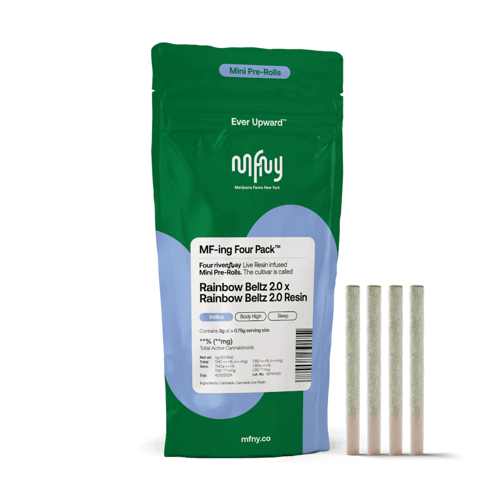 Product Rainbow Beltz 2.0 x Rainbow Belt Live Resin Infused Pre-Roll | .75g | 4 pk